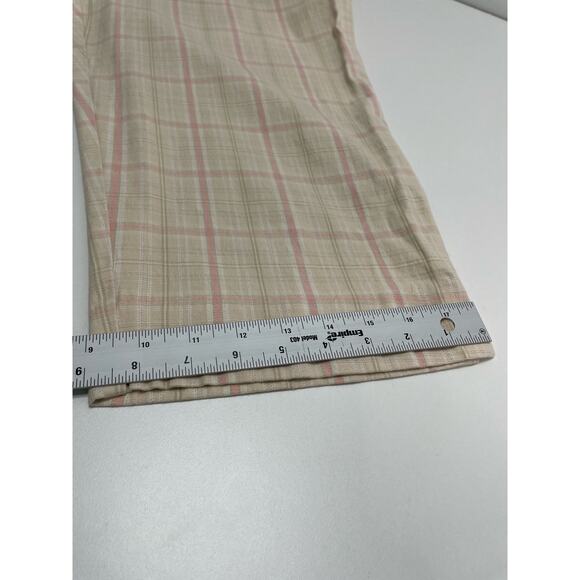 St. John's Bay Stretch Check High Rise‎ Capri Pants Cream Golf Country Club 16 - Picture 9 of 9